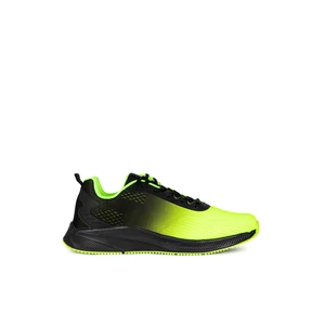 Fekete-Neonzöld Fűzős Textil Férfi Sneaker