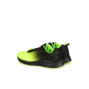 Fekete-Neonzöld Fűzős Textil Férfi Sneaker