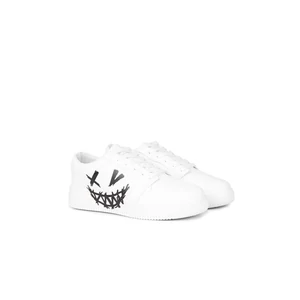 Fehér Műbőr Férfi Sneaker Mintával