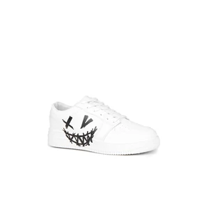 Fehér Műbőr Férfi Sneaker Mintával