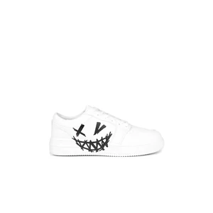 Fehér Műbőr Férfi Sneaker Mintával