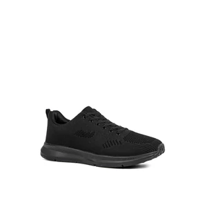 Fekete Fűzős Textil Férfi Nagy Méretű Sneaker