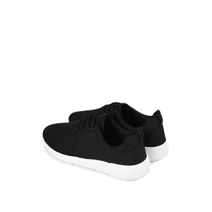 Fekete-Fehér Fűzős Textil Férfi Sneaker