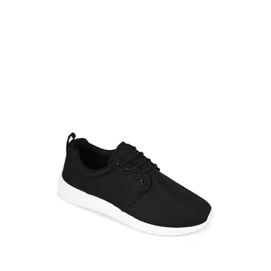 Fekete-Fehér Fűzős Textil Férfi Sneaker