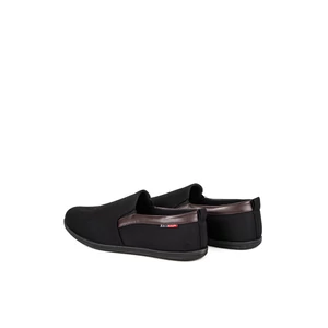 Fekete-Barna Vászon Férfi Slip-On