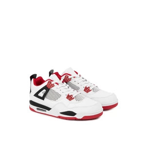 Fehér-Piros Férfi Műbőr Sneaker