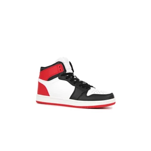 Apollo Fekete-Fehér-Piros Magasszárú Férfi Műbőr Sneaker