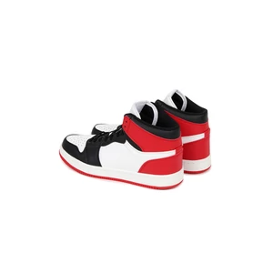 Apollo Fekete-Fehér-Piros Magasszárú Férfi Műbőr Sneaker