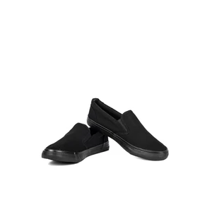 Fekete Vászon Férfi Slip-On