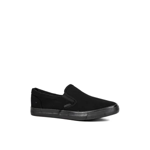 Fekete Vászon Férfi Slip-On