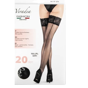 Veradea Fekete Csipkés 20 Den Combfix S/M