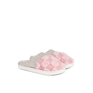 Rózsaszín-Fehér Kockás Szőrmés Mamusz