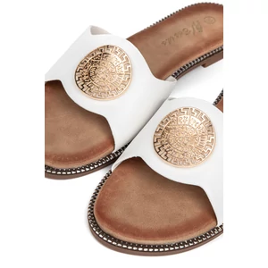 Bosido Fehér Műbőr Papucs