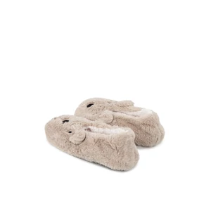 Ollike Bézs Maci Alakú Puha Női Mamusz