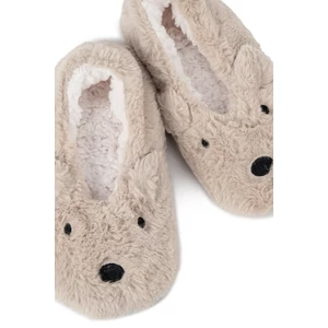 Ollike Bézs Maci Alakú Puha Női Mamusz