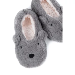 Ollike Szürke Maci Alakú Puha Női Mamusz