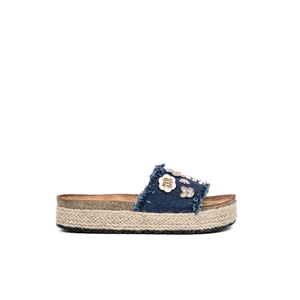 Farmer Anyagú Vastag Pántú Díszes Papucs