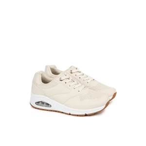 Yesmile Bézs Magasított Sarkú Női Sneaker