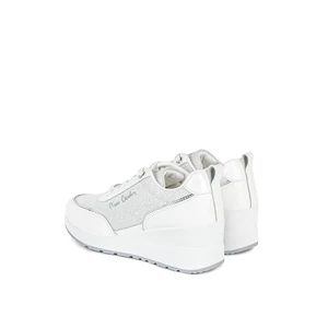 Pierre Cardin Fehér Csillámos Magasított Sarkú Női Sneaker