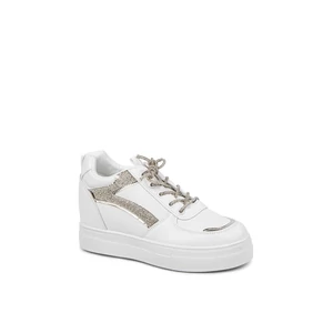 Comer Fehér Rejtett Magassarkú Sneaker Strasszköves Díszítéssel