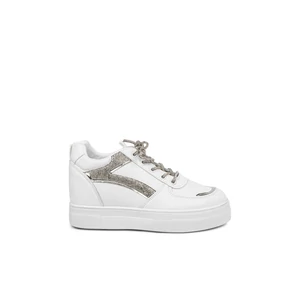 Comer Fehér Rejtett Magassarkú Sneaker Strasszköves Díszítéssel