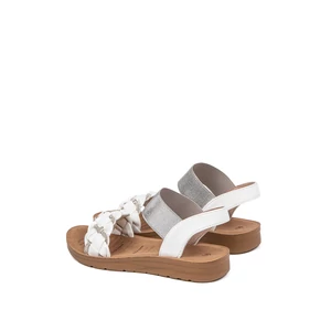 Fehér Bokapántos Női Szandál Strasszkövekkel