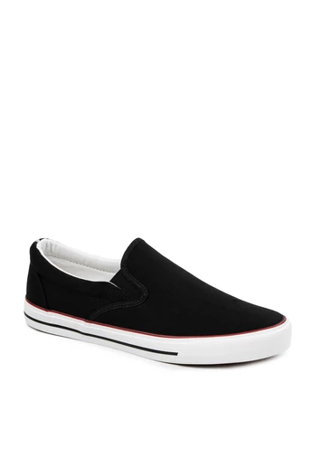 Yes Mile Fekete Vászon Férfi Slip-On 