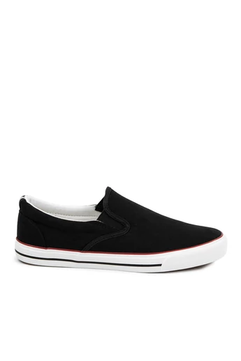 Yes Mile Fekete Vászon Férfi Slip-On 