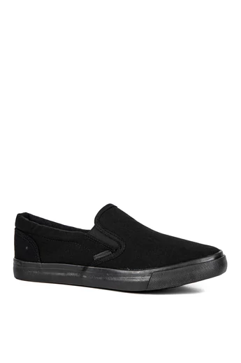 Fekete Vászon Férfi Slip-On