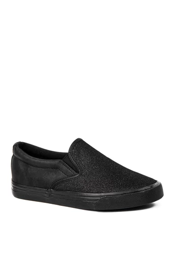 Yesmile Fekete csillogós Slip-on