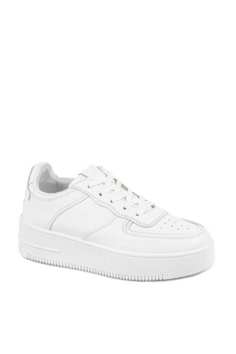 Fehér Platformos Fűzős Sneaker