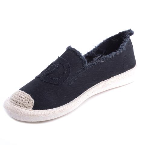 Női Fekete Szövet Slip-On Női Fekete Szövet Slip-On
