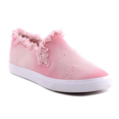 Rózsaszín Női Szövet Slip-On Rózsaszín Női Szövet Slip-On