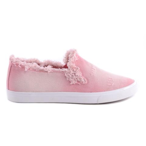 Rózsaszín Női Szövet Slip-On Rózsaszín Női Szövet Slip-On