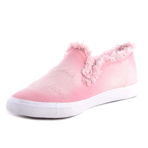 Rózsaszín Női Szövet Slip-On Rózsaszín Női Szövet Slip-On