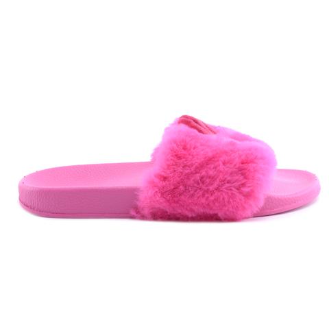 Női Szőrmés Papucs Nyuszifüllel Pink Női Szőrmés Papucs Nyuszifüllel Pink