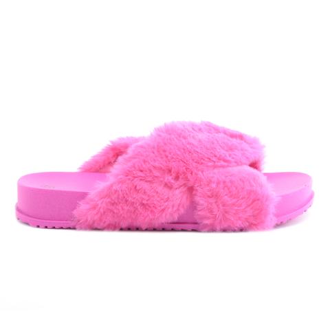 Női Szőrmés Papucs Pink Női Szőrmés Papucs Pink