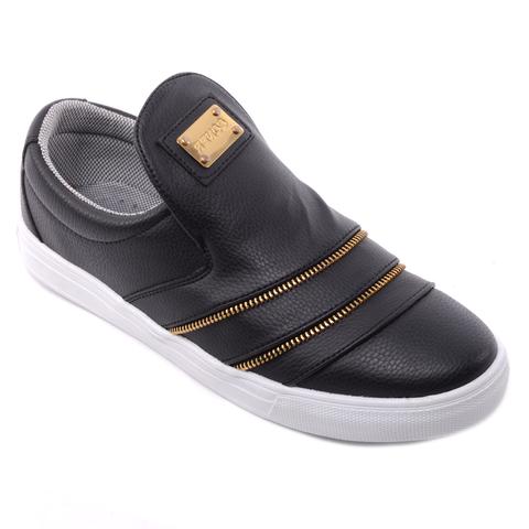 Férfi Műbőr Slip-On Fekete Férfi Műbőr Slip-On Fekete