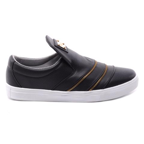 Férfi Műbőr Slip-On Fekete Férfi Műbőr Slip-On Fekete