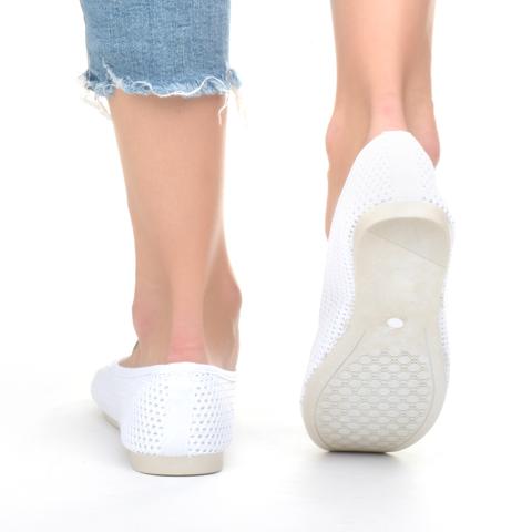 Női Fehér Hálós Szintetikus Balerina Cipő Női Fehér Hálós Szintetikus Balerina Cipő