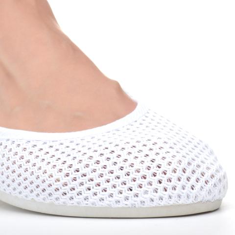 Női Fehér Hálós Szintetikus Balerina Cipő Női Fehér Hálós Szintetikus Balerina Cipő