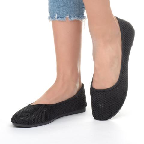 Női Fekete Hálós Szintetikus Balerina Cipő Női Fekete Hálós Szintetikus Balerina Cipő