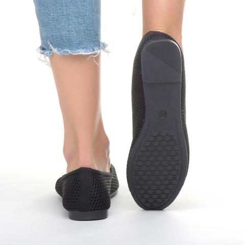 Női Fekete Hálós Szintetikus Balerina Cipő Női Fekete Hálós Szintetikus Balerina Cipő