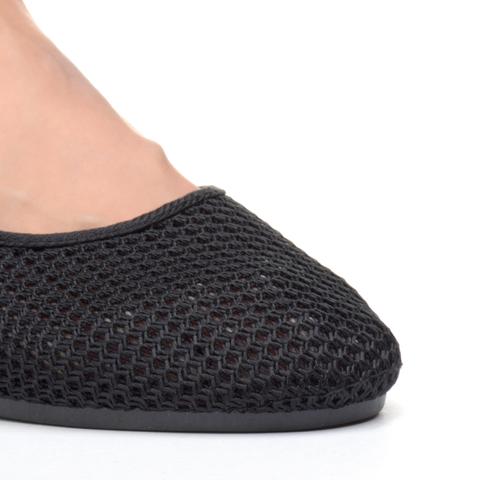 Női Fekete Hálós Szintetikus Balerina Cipő Női Fekete Hálós Szintetikus Balerina Cipő