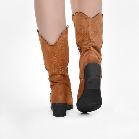 Barna Bélelt Western Női Csizma Barna Bélelt Western Női Csizma
