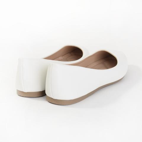 Fehér Műbőr Balerina Cipő Fehér Műbőr Balerina Cipő