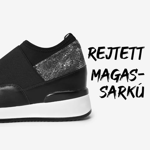 Magasított talpú csillámos bézs cipő Magasított talpú csillámos bézs cipő