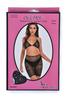 Ollike Fekete Áttetsző Csipke Bodystocking Csillogó Kövekkel