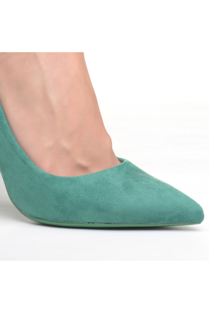 Női Zöld Művelúr magassarkú cipő