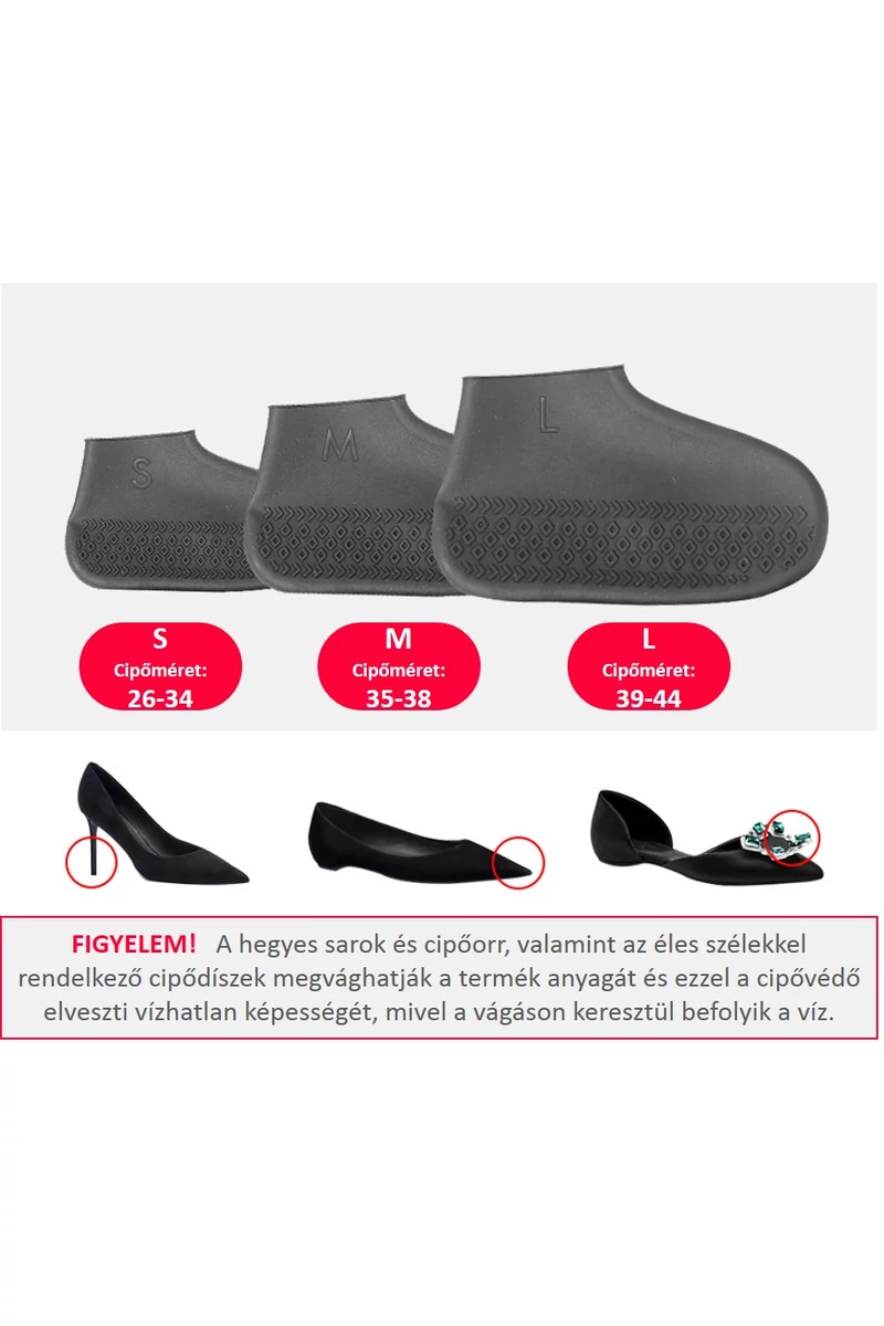 Szilikonos cipővédő (Esővédő cipőzokni)